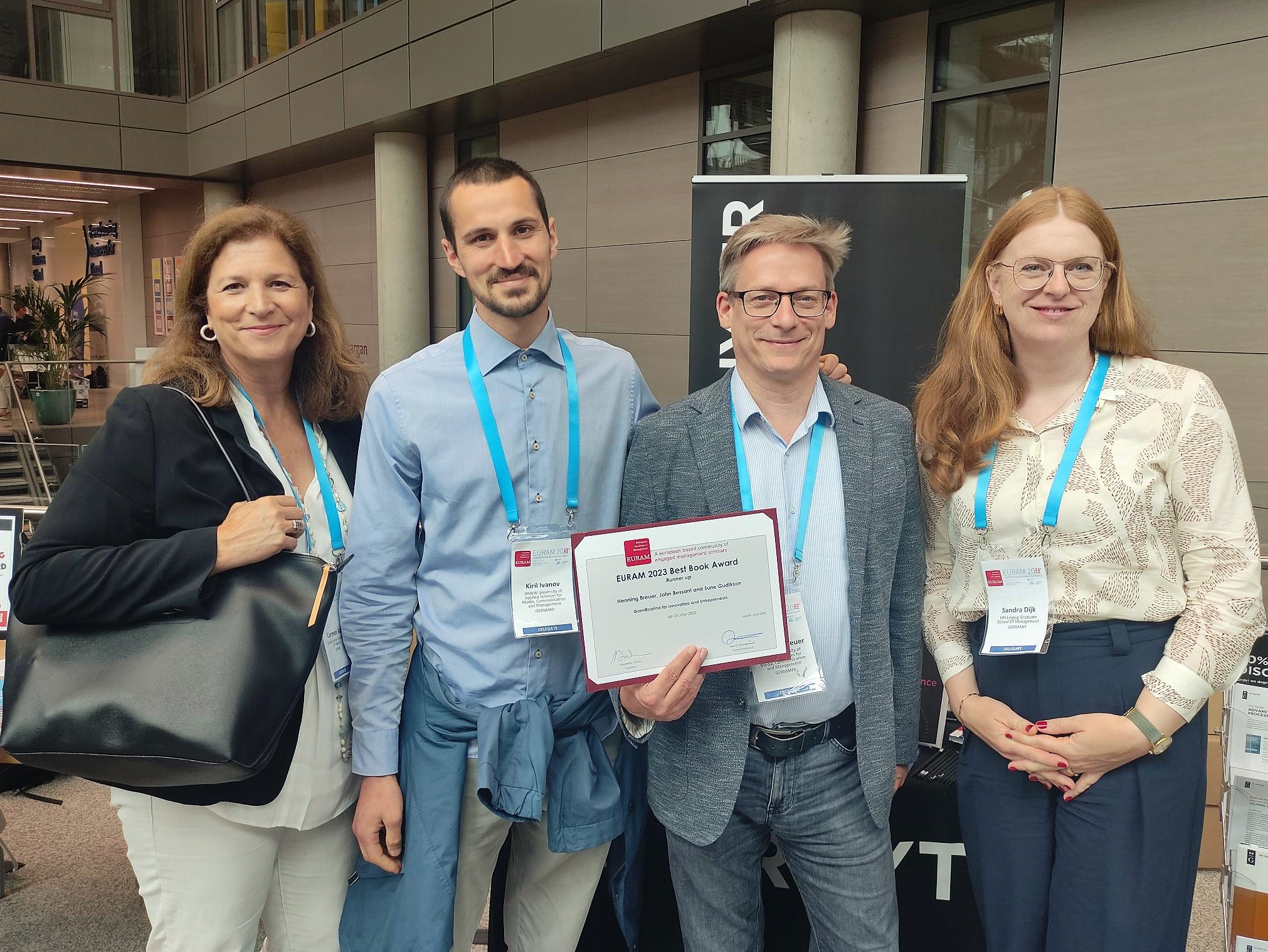 Carmen Abril, Kiril Ivanov, Henning Breuer & Sandra Dijk at EURAM Award Ceremony in Dublin